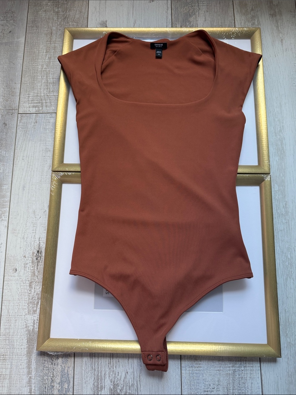 Express Rust Scoop Neck Bodysuit